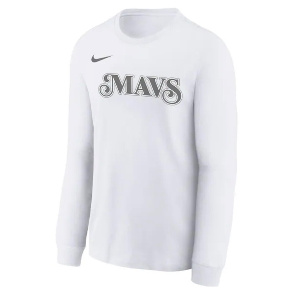 Nike Dallas Mavericks Long Sleeve Shirt Mens XXL White NBA Mavs Graphic Tee